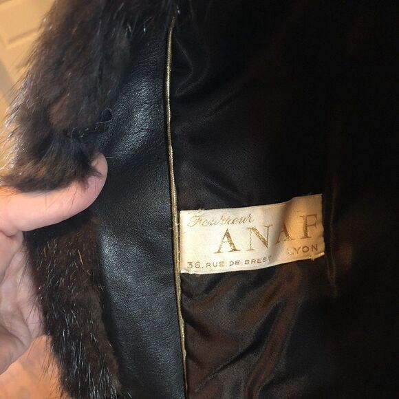 Elegant Dark‎ Brown Mink Coat Huge Collar - Picture 5 of 15